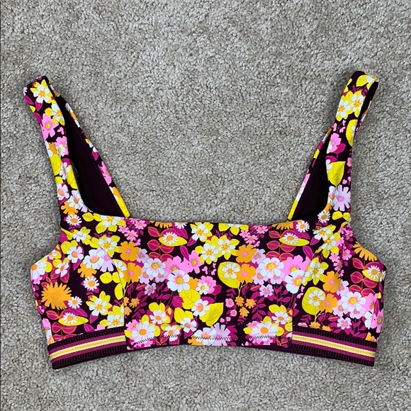 aerie Other - NWOT Aerie floral scoop neck  bikini top lg